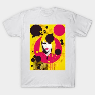 Abstract pop art style young woman portrait T-Shirt